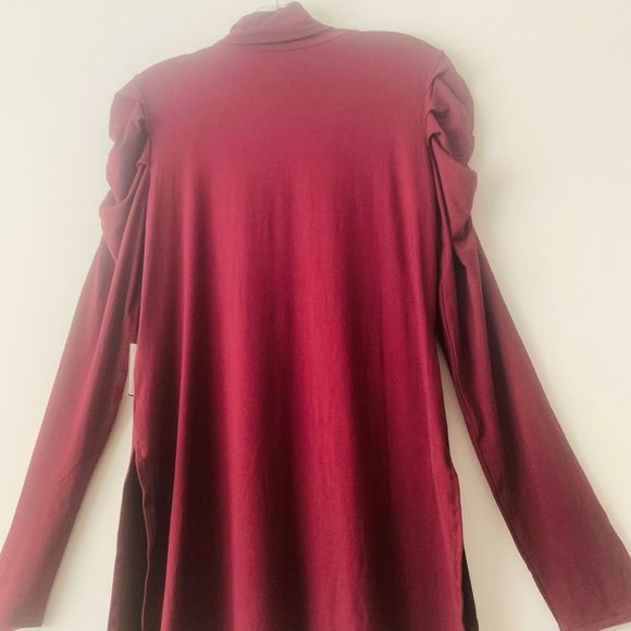 Laundry by Shelli Segal Turtleneck Ruched Puff Long Sleeve Top Women Size M - Picture 3 of 8
